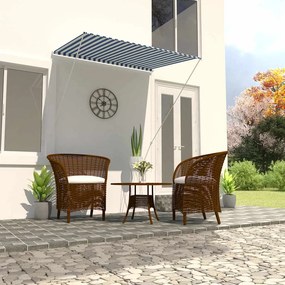 Toldo retrátil 150x150 cm azul e branco