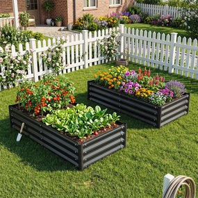 Cama de Jardim Elevada, 123 x 64 x 29 cm, Base Aberta, Cinzento-escuro