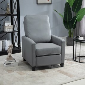 Poltrona Relax Reclinável em até 140° Estofada em PU com Apoio para os Pés Retrátil Assento e Encosto Acolchoados para Sala de Estar Escritório Dormit