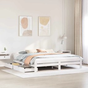 vidaXL Cama sem colchão 180x200 cm madeira de pinho maciça branco
