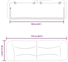 Almofadão de cabeceira 160 cm tecido cinzento-escuro
