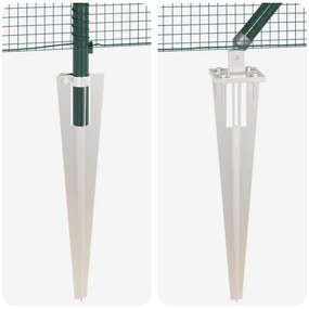 Conjunto de Postes de Cerca de PVC Conjunto de 2 Verde PVC, Metal