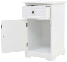 Mesa de cabeceira em MDF e madeira de pinho 35x32x59 cm