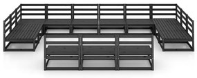 13 pcs conjunto lounge de jardim pinho maciço