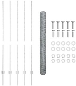 Postes de Cerca vidaXL 10 pcs U-Channel 140 cm Aço Galvanizado