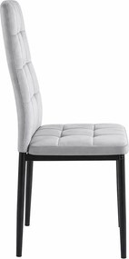 Pack 4 Cadeiras Lan Veludo - Cinza claro