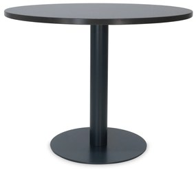 Mesa de Reunião Redonda 1000x750 mm – Tampo Preto em Melamina, Estrutura Antracite