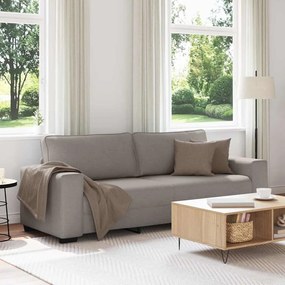 vidaXL Sofá de 3 lugares tecido 180 cm cinzento-acastanhado