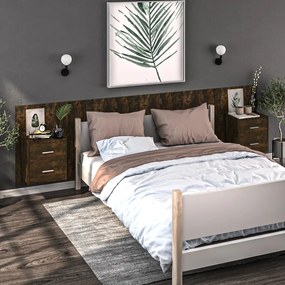 816959 vidaXL Mesas de cabeceira montagem na parede 2 pcs carvalho fumado