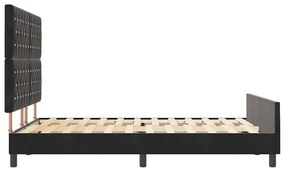 Estrutura de Cama de Veludo Preto vidaXL 140x200 cm