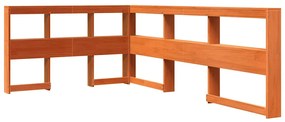 Cama c/ estante sem colchão 120x200cm pinho maciço castanho-mel