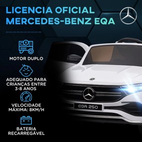 HOMCOM Carro Elétrico para Crianças Mercedes-Benz EQA Carro a Bateria