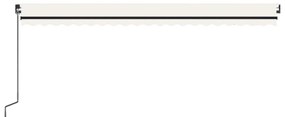 Toldo retrátil manual com LED 500x300 cm cor creme