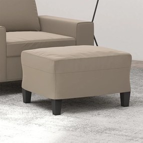 vidaXL Apoio de pés tecido de microfibra 60x50x41 cinza-acastanhado