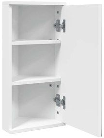 Armário espelhado de canto p/ casa de banho 30x24x60 cm branco