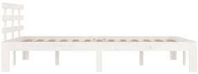 Estrutura de cama 120x200 cm madeira maciça branco