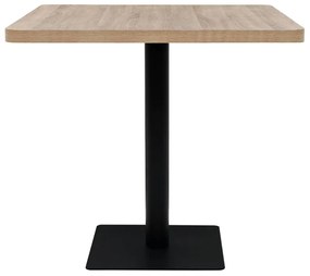 Mesa bistrô em MDF e aço quadrada 80x80x75 cm cor de carvalho