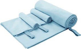 vidaXL Conjunto de Toalhas Esportivas 3 pcs Azul Poliéster e Poliamida