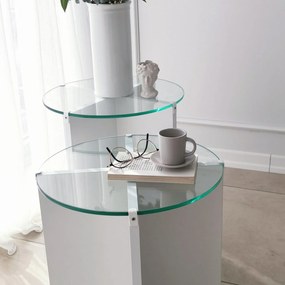 Mesas de Aninhamento Lily – Branco – Diâmetro: 40 cm, Altura: 45 cm/50