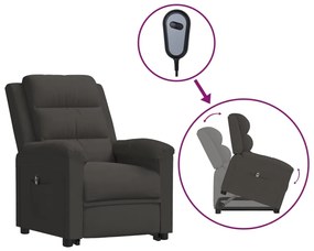 vidaXL Poltrona elevatória veludo cinzento-escuro
