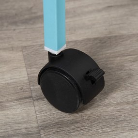 Gaiola para Pássaros com Rodas de 2 Níveis  com Bandejas Removíveis Portas Comedouros Poleiros 51,5x50x140 cm Azul