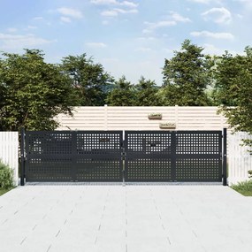 vidaXL Portão de jardim 400x150 cm aço antracite