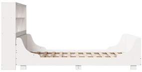 Cama com estante sem colchão 140x200 cm madeira maciça branco