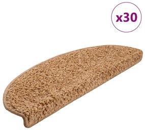 Tapetes de escada 30 pcs 65x21x4 cm bege