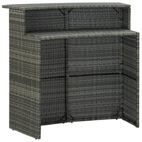 5 pcs conjunto de bar para jardim com almofadões cinzento