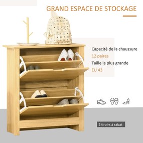 Sapateira sapatos para a entrada, armário para sapatos para a entrada e o corredor - 2 portas basculantes, 2 compartimentos