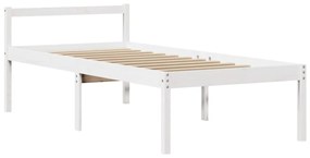 Cama para idosos com cabeceira 90x190 cm pinho maciço branco