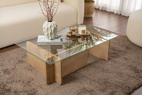 Mesa de Café Flavio - Cor Carvalho - 105x30x65 cm