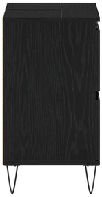 Gabinete de Pia de Banheiro vidaXL Carvalho Preto 80x33x60 cm Madeira
