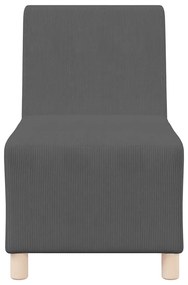 Poltrona sem braços 55 cm tecido corduroy cinzento-escuro