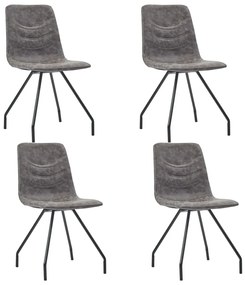 vidaXL Cadeiras de jantar 4 pcs couro artificial castanho-escuro