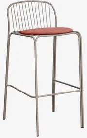 Pack De 4 Bancos Altos De Jardim Em Aço Anerina Moka Brown & ↑75 Cm & Terracota - Sklum
