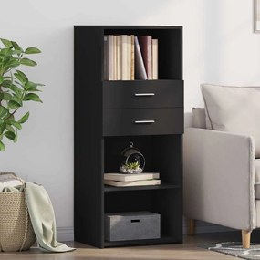 vidaXL Armário alto 50x42,5x124 cm derivados de madeira preto