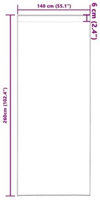 Cortina de Veludo 2 peças com Ilhós Castanho 260 x 140 cm