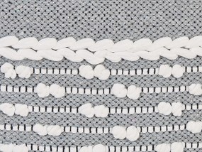 Conjunto de 2 almofadas decorativas em algodão branco e cinzento 45 x 45 cm BRAHEA Beliani