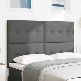 vidaXL Cabeceira Estofada Cinza Escuro da 140 cm