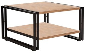 Mesa de Centro Cosmo – Pinho Atlântico/Preto – 70x40x70 cm