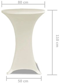 Toalha de Mesa elástica Ø80, Creme / 2 peças