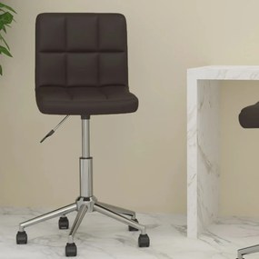 vidaXL Cadeira de escritório giratória couro artificial castanho