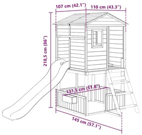 Conjunto de brincar para exterior madeira de abeto maciça