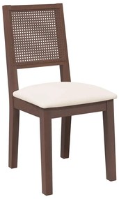Cadeiras de jantar com almofadões 2 pcs madeira maciça castanho