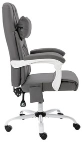 Cadeira escritório c/ função massagem couro artificial cinzento