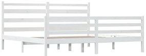 Estrutura de cama 200x200 cm pinho maciço branco