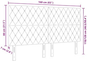 Cabeceira com Botão de Cristal Tufted Cinza Claro 160 cm Veludo