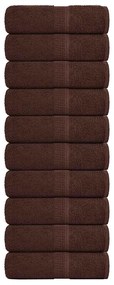 vidaXL Toalhas de bidé 10 pcs 30x50 cm 360 gsm 100% algodão castanho