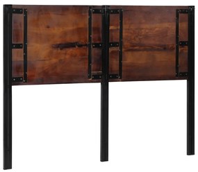Cabeceira de cama 140 cm madeira recuperada maciça/ferro